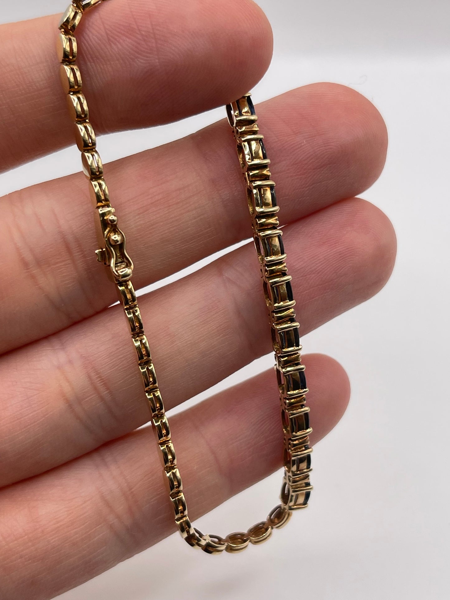 9ct gold sapphire and diamond bracelet