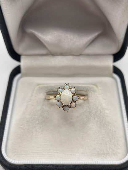 9ct gold opal cluster ring
