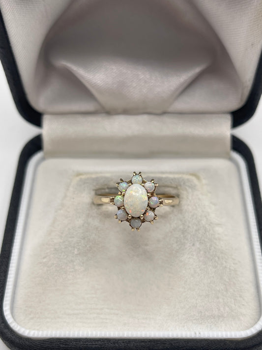 9ct gold opal cluster ring
