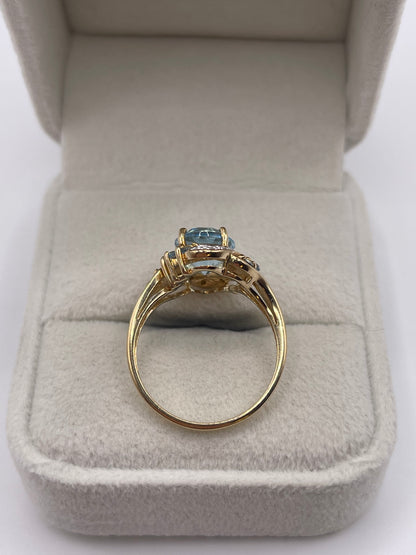 9ct gold topaz and diamond ring