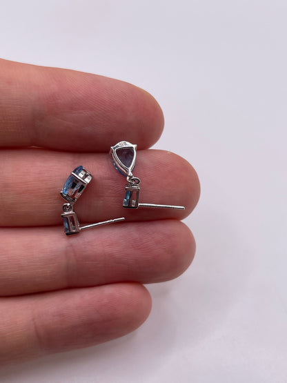 9ct white gold topaz earrings