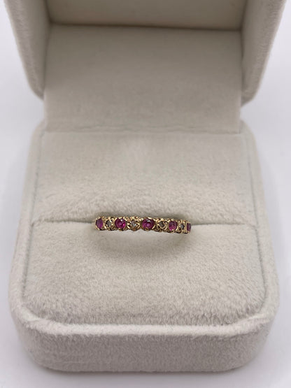 9ct gold ruby and diamond ring