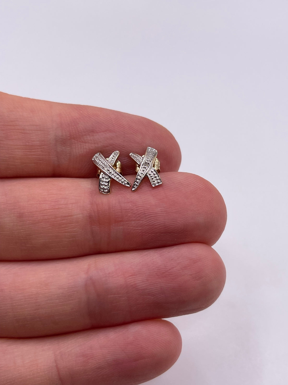 9ct gold diamond earrings