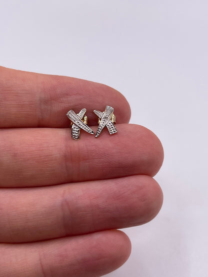 9ct gold diamond earrings