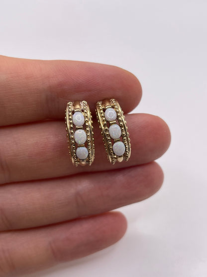 9ct gold opal earrings