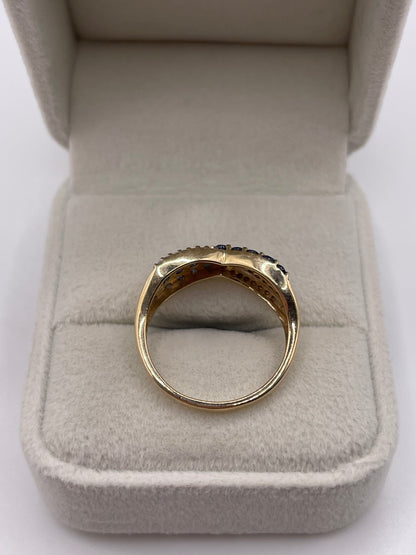 9ct gold sapphire and diamond ring