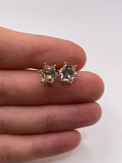 9ct gold topaz earrings