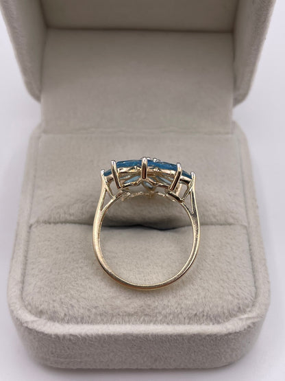 9ct gold topaz and diamond ring