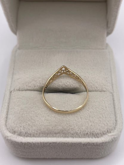 9ct gold wishbone ring
