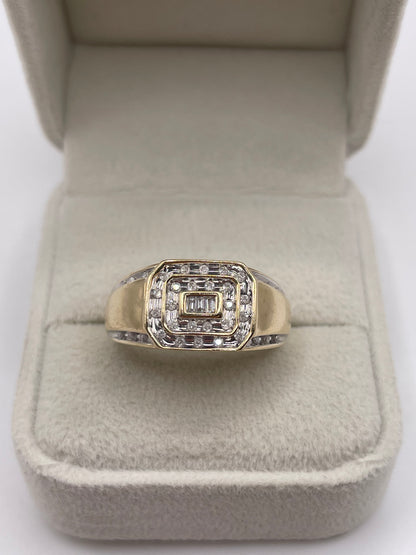 9ct gold diamond signet ring