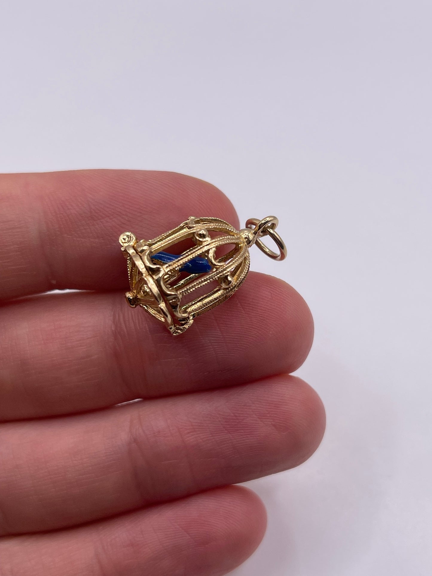 9ct gold birdcage charm