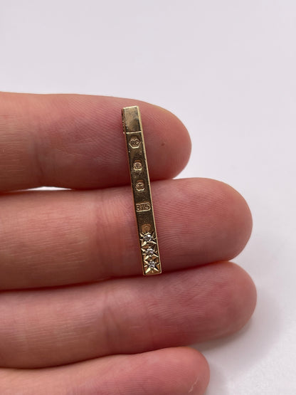 9ct gold diamond ingot pendant