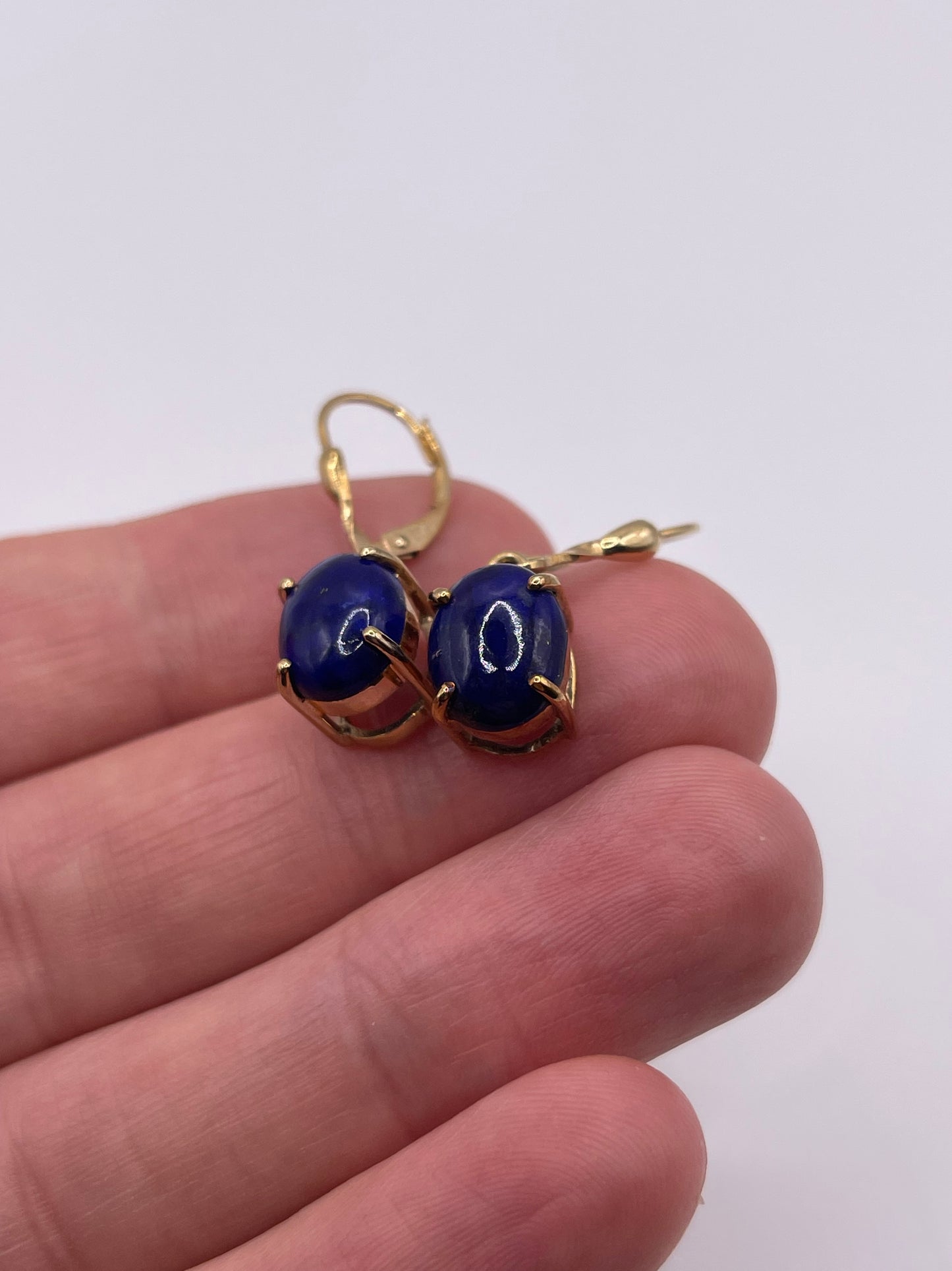 9ct gold lapis lazuli earrings