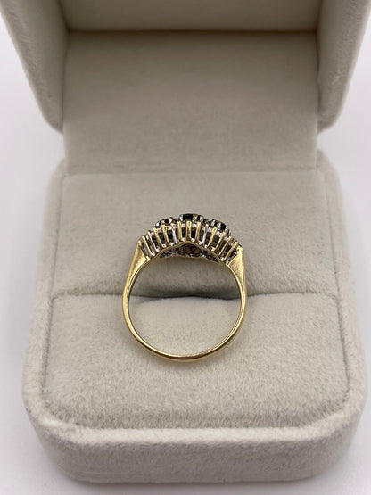 9ct gold sapphire and diamond ring