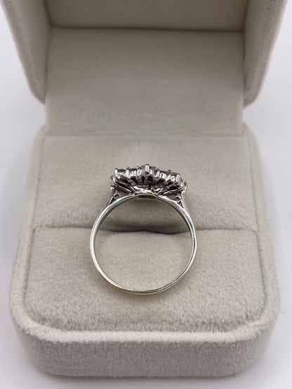 18ct white gold diamond cluster ring