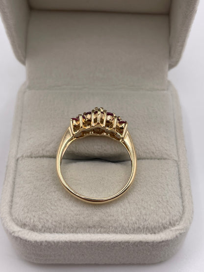 14ct gold ruby and diamond ring