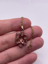 Load image into Gallery viewer, 9ct gold morganite and diamond necklace
