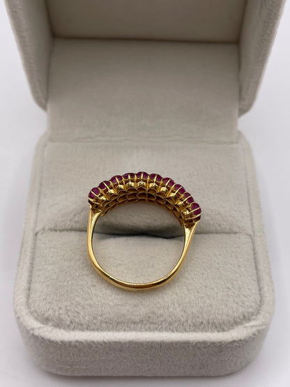 18ct gold ruby cluster ring