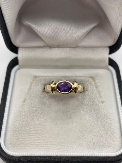 9ct gold amethyst ring