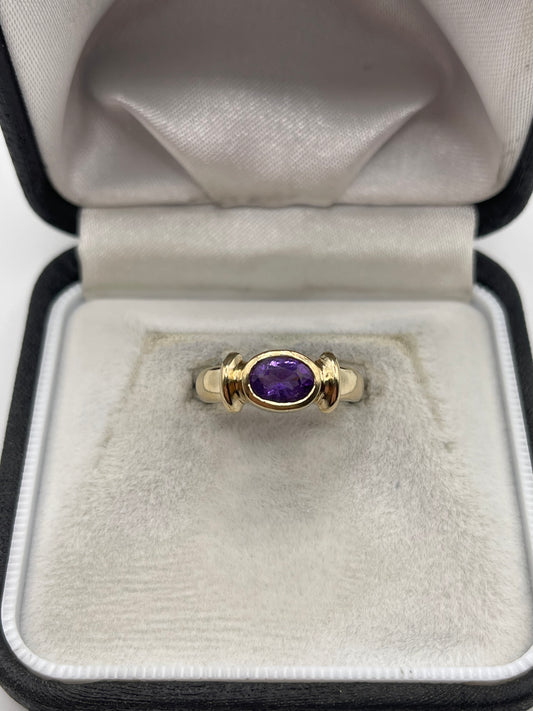 9ct gold amethyst ring