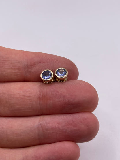 9ct gold tanzanite earrings