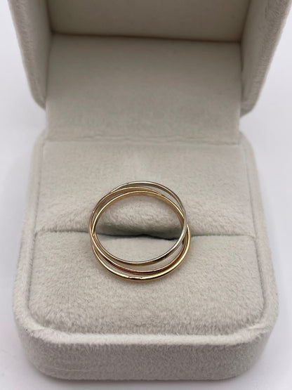 9ct tri gold ring