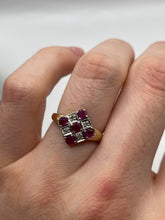 Load image into Gallery viewer, 9ct gold ruby and diamond ring
