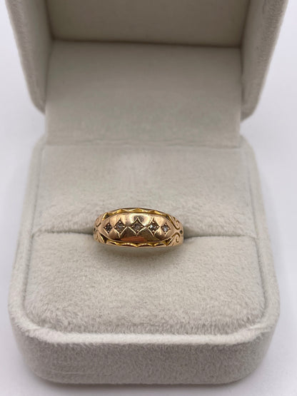 Antique 15ct gold diamond gypsy ring