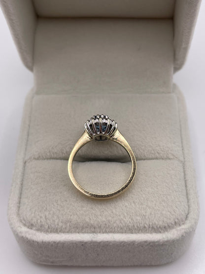 9ct gold topaz and diamond ring