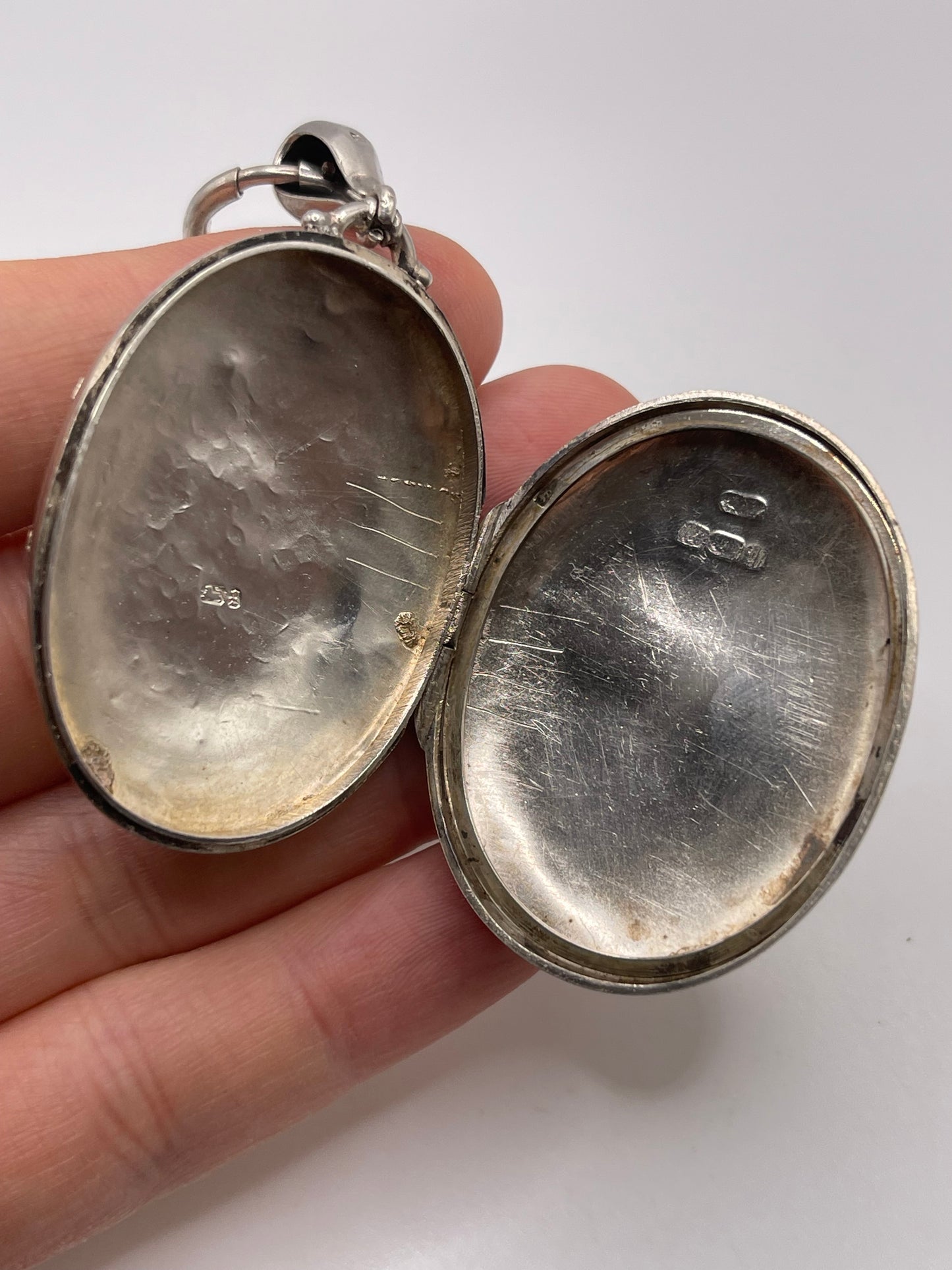 Antique silver locket and collar