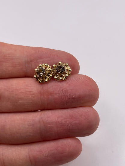 9ct gold Smokey quartz earrings