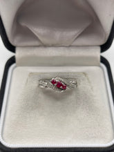 Load image into Gallery viewer, 9ct white gold ruby and diamond ring
