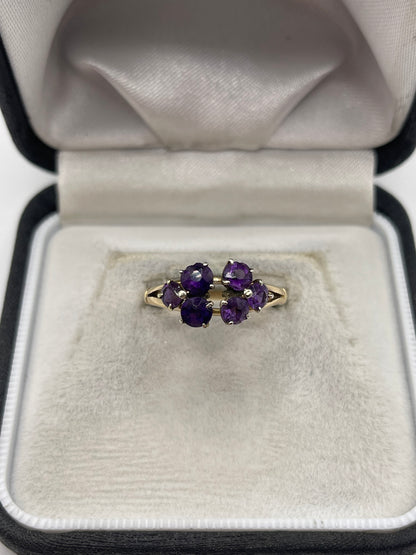 9ct gold amethyst ring