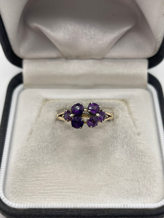 9ct gold amethyst ring