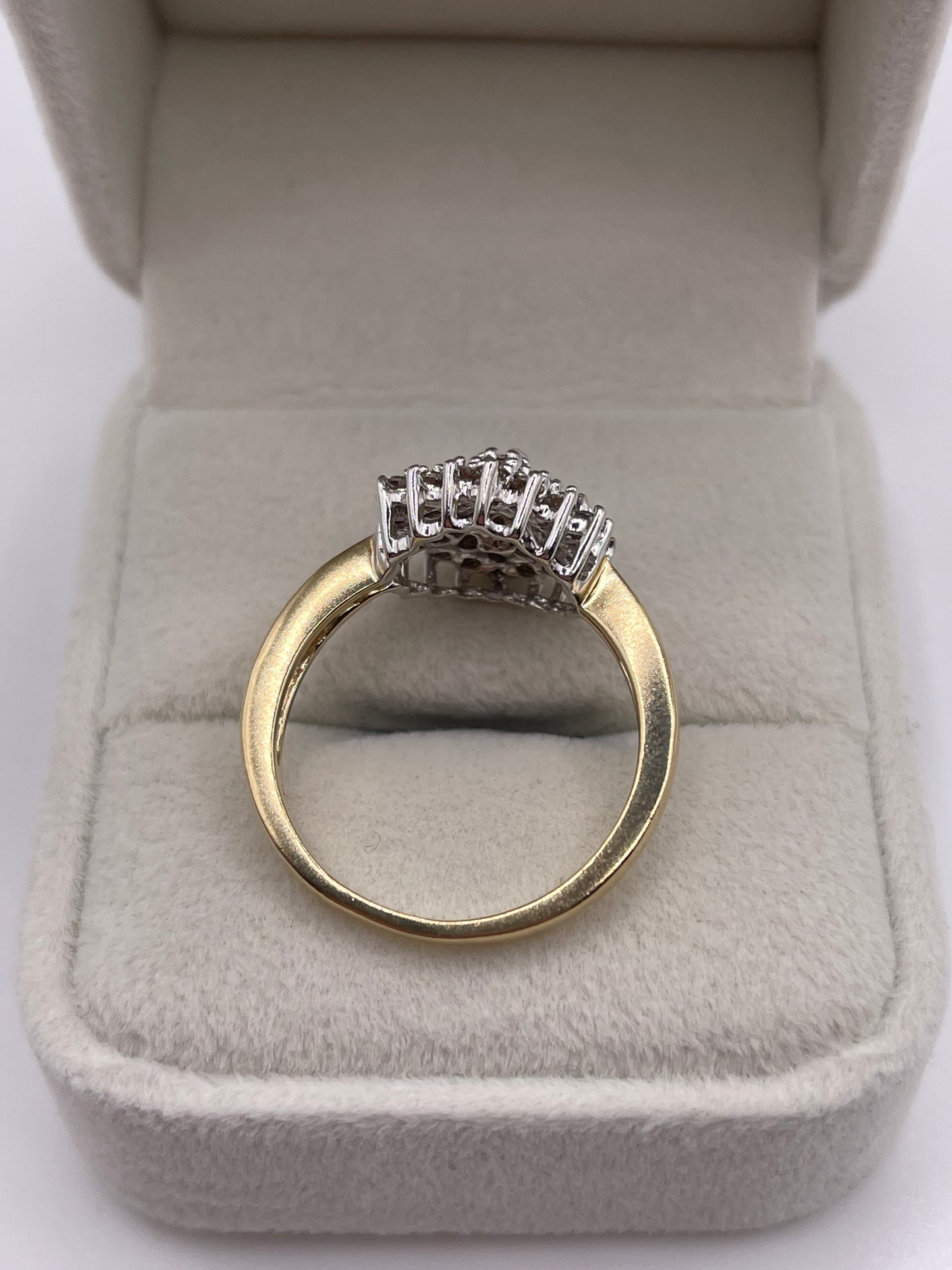 9ct gold 1ct diamond cluster ring