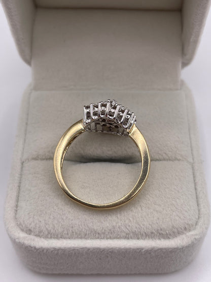 9ct gold 1ct diamond cluster ring