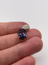 Load image into Gallery viewer, 9ct gold blueberry quartz and diamond pendant

