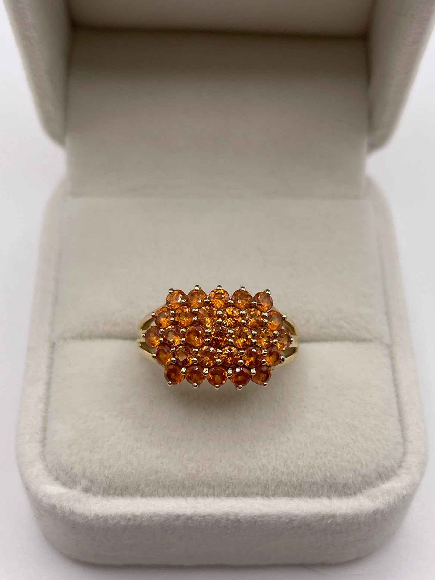 9ct gold garnet cluster ring
