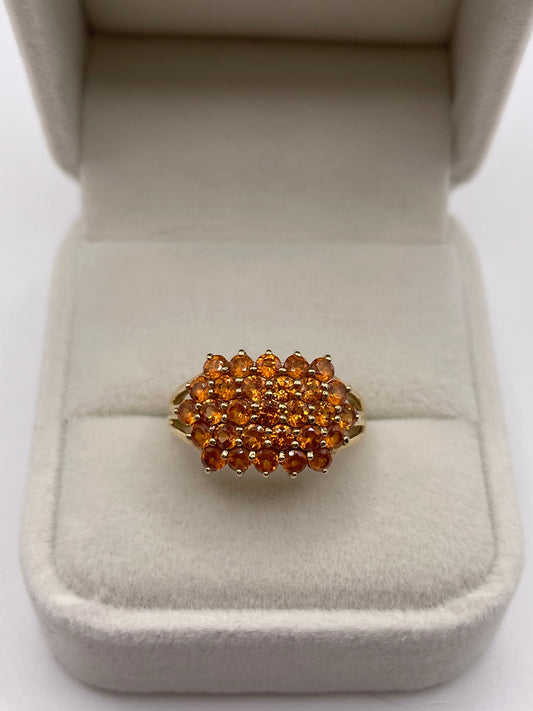 9ct gold garnet cluster ring