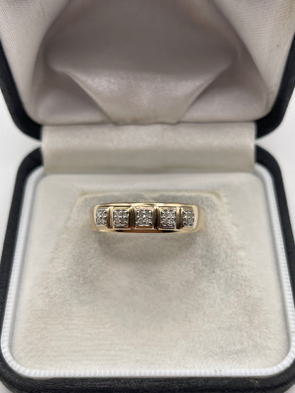9ct gold diamond cluster ring