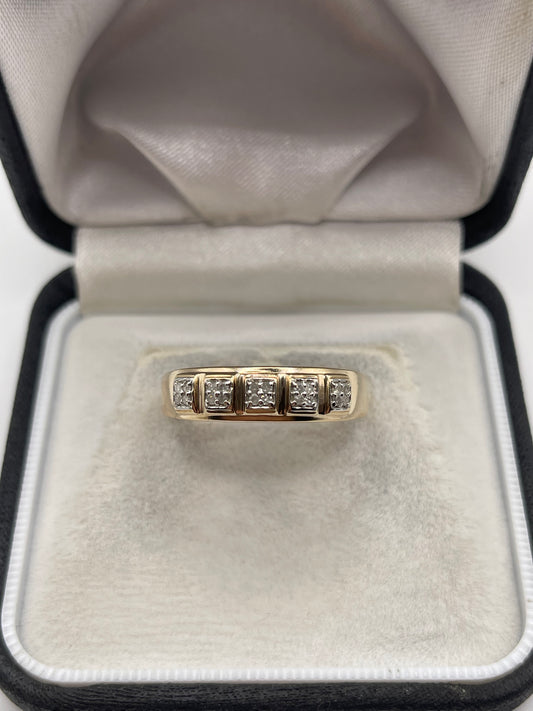 9ct gold diamond cluster ring