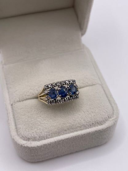18ct gold sapphire and diamond ring