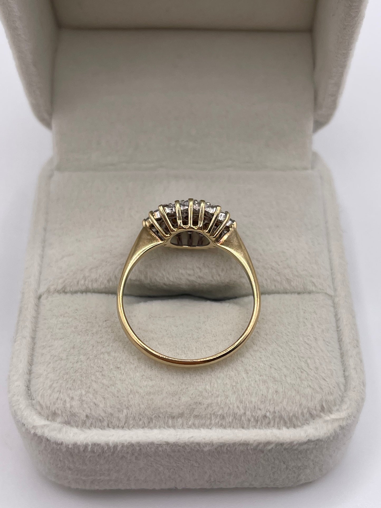 9ct gold 50 point diamond cluster ring
