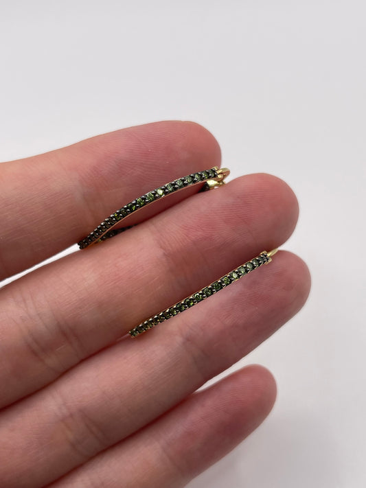 18ct gold green diamond earrings