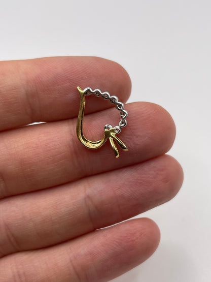9ct gold diamond heart pendant