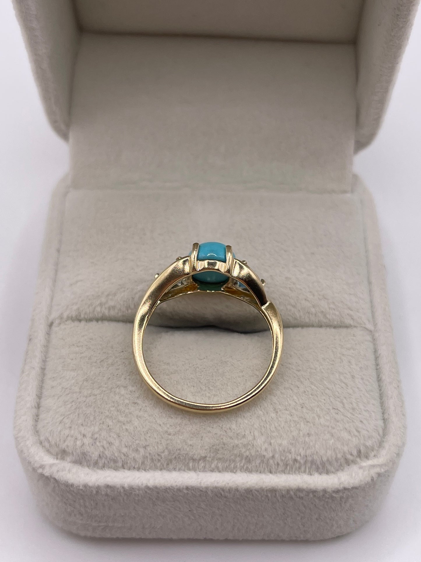 9ct gold turquoise and topaz ring