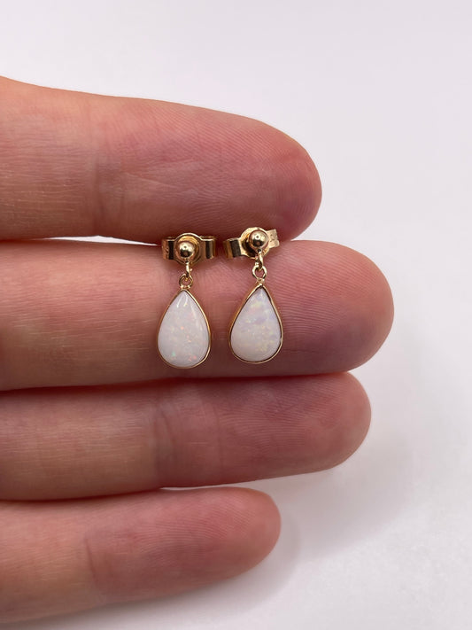 9ct gold opal earrings