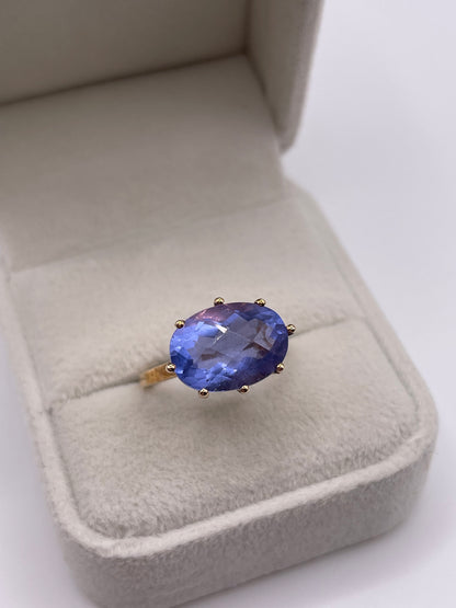 9ct gold colour change fluorite ring