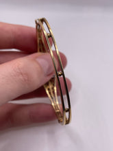 Load image into Gallery viewer, 9ct gold emerald and diamond bangle
