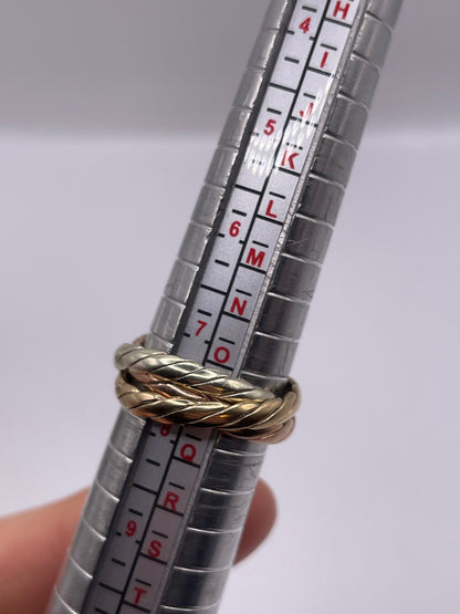 9ct tri gold band